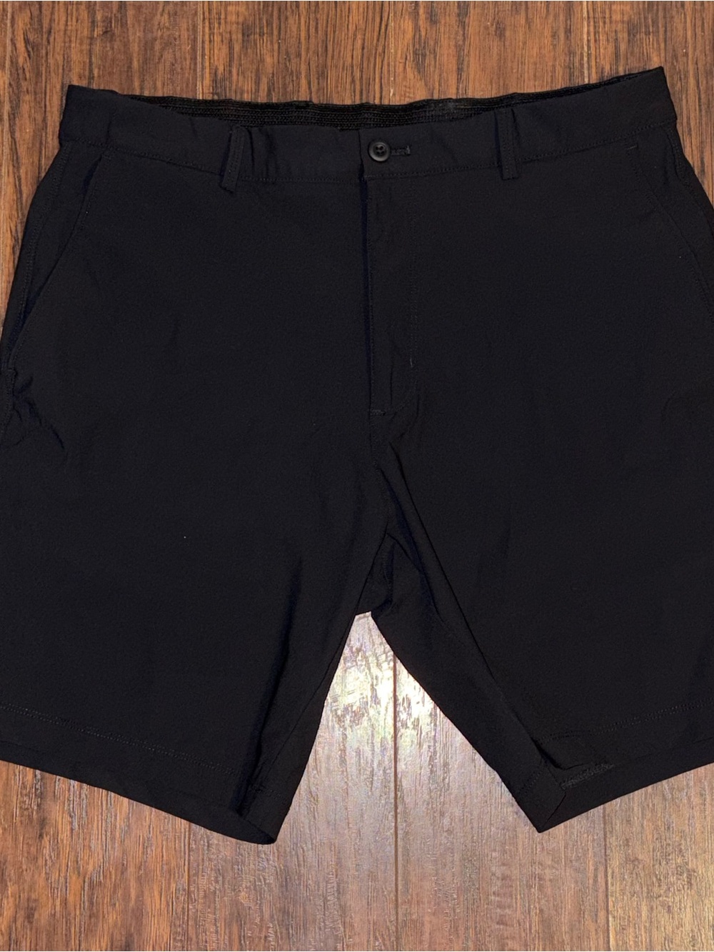 Greg Norman Collection Black Flat Front Performance Golf Shorts